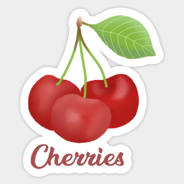 Cherries Sticker by MarcyBrennanArt